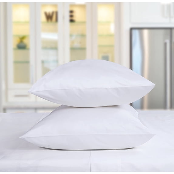 Threadmill Home Linen King Size Pillow Cases Set of 2-100% Pure Cotton 300 Thread Count Hotel White