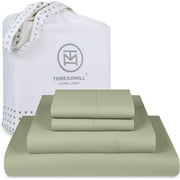Threadmill Home Linen Luxury 1000 Thread Count 100% Cotton Bed Sheets, 4-Piece Full Set, Deep Pocket