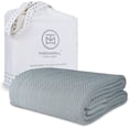 thumbnail image 1 of Threadmill Home Linen Cotton Blanket, King Size Bed, Herringbone Thermal Blanket, Scottish Grey, 1 of 9