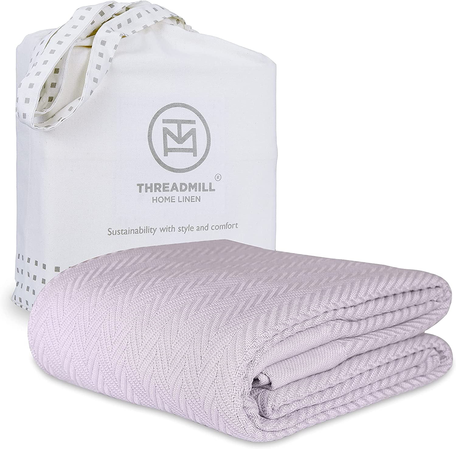 Threadmill Home Linen Queen Size Summer Woven Cotton Blanket