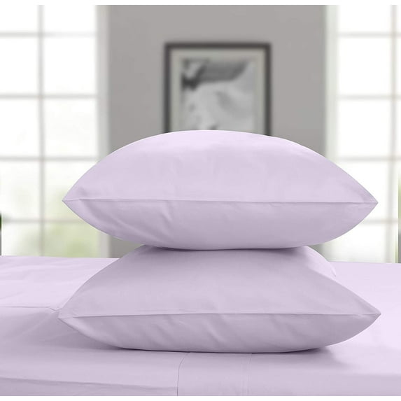 Threadmill Home Linen Pillow Cases Standard Size Set of 2-100% Pure Cotton, 300 Thread Count, Lilac