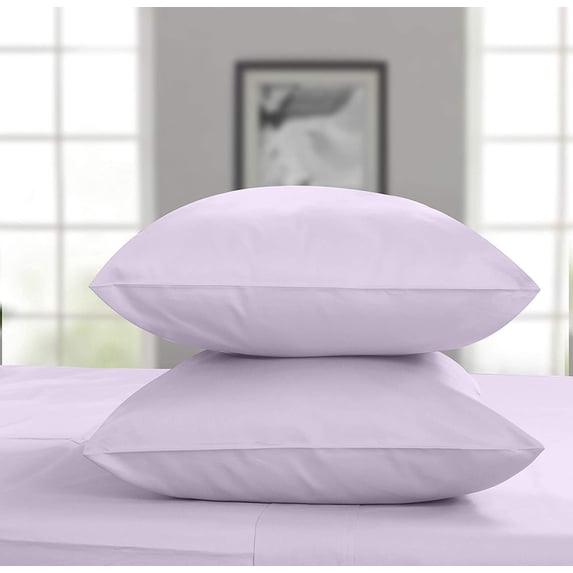 Threadmill Home Linen Pillow Cases Standard Size Set of 2-100% Pure Cotton, 300 Thread Count, Lilac