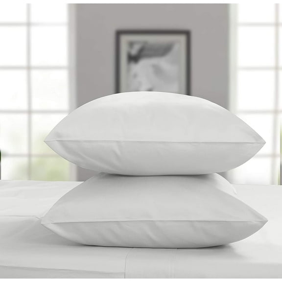 Threadmill Home Linen Pillowcases, King Size 100% Cotton, 300 TC Sateen, Light Grey (2 Pack)