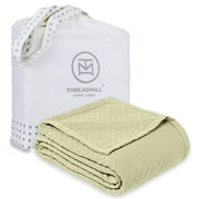 Threadmill Home Linen Blanket - Modern, Cozy, Lightweight, Criss Cross Cotton Bed Blanket, King Size