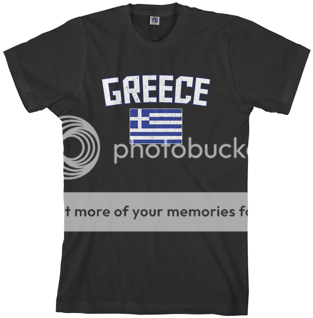 Threadrock Men's Greece Flag Tshirt Athens Greek Europe Pride
