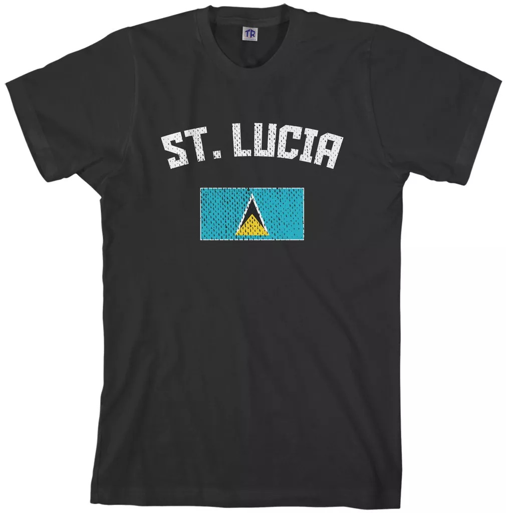 Threadrock Men's St. Lucia Flag Tshirt caribbean island