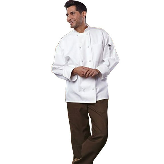 Threads 0427-2505 Classic Knot with Mesh Chef Coat in White - XLarge