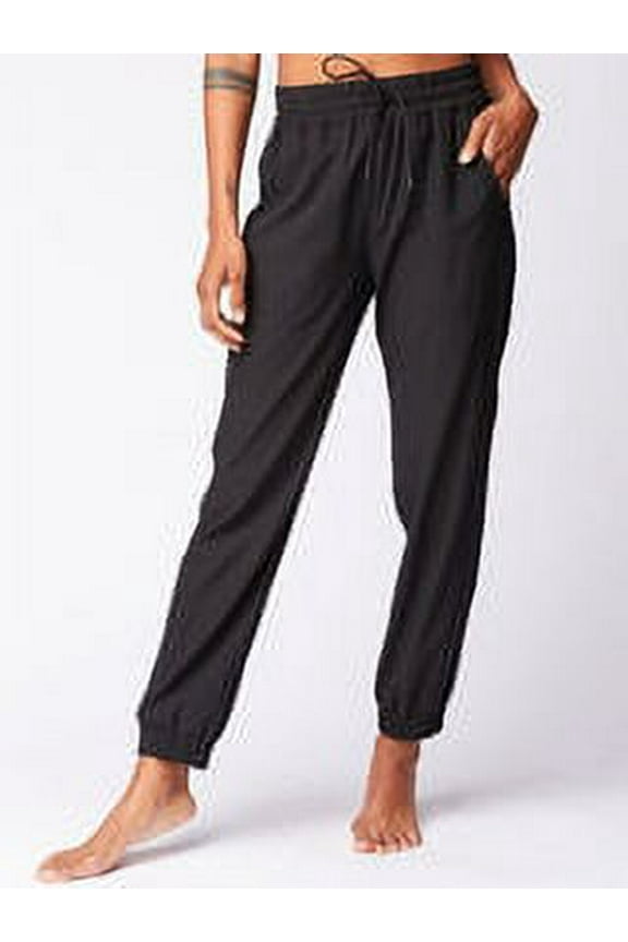 BLACK Women's Kiara Woven Jogger L
