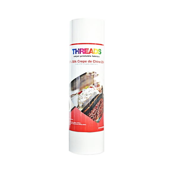 Threads Inkjet Printable Fabrics 23mm Silk Crepe de Chine 13in x 3yds