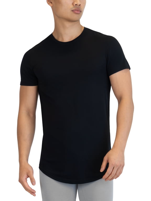 Threads Men's Ultra-Soft Crewneck T-Shirt, Moisture Wicking, Anti-Odor, 2-Pack, Black & Grey
