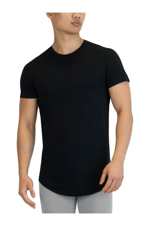 Threads Men's Ultra-Soft Crewneck T-Shirt, Moisture Wicking, Anti-Odor, 2-Pack, Black & Grey