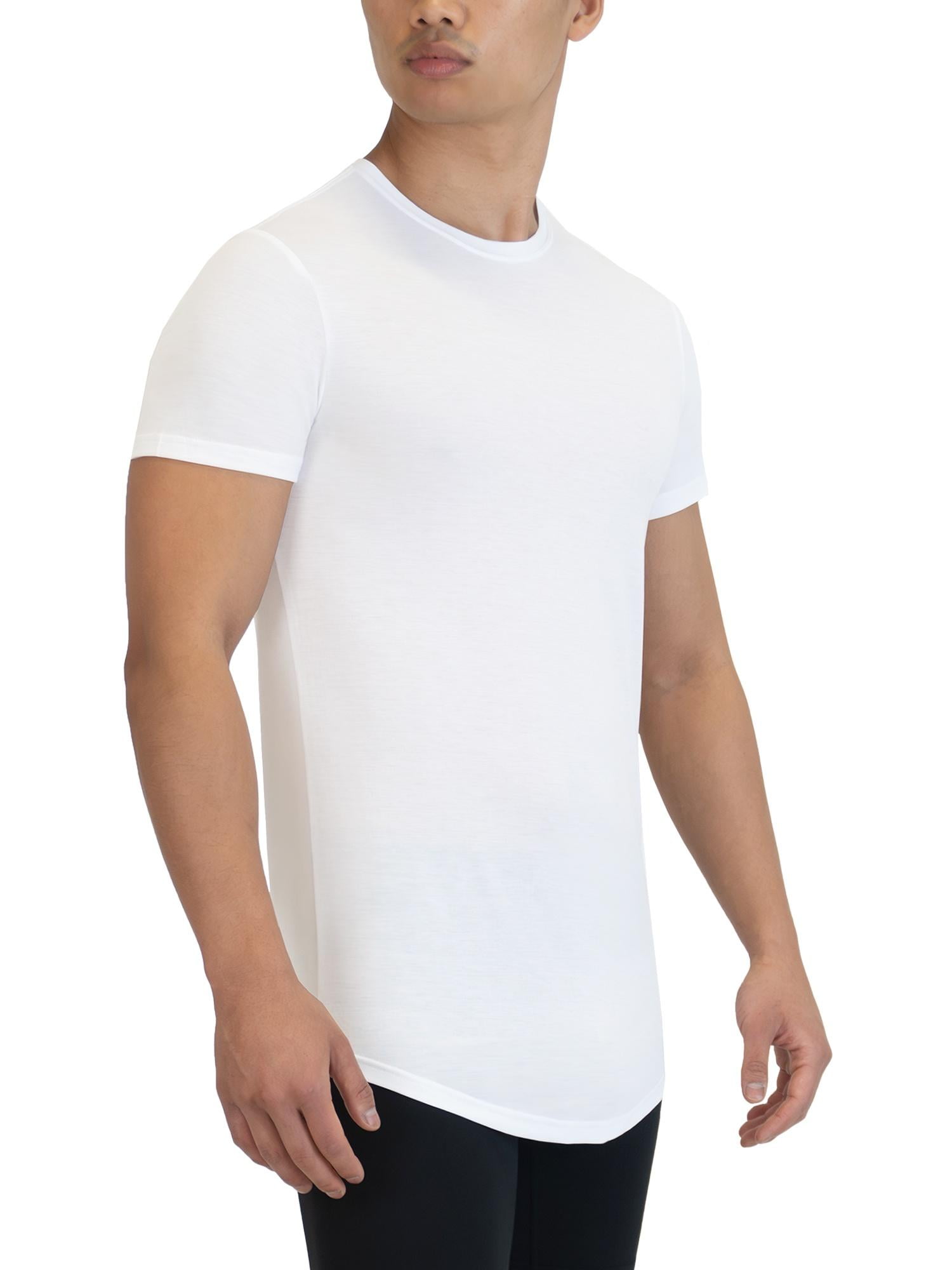 Threads Men s Ultra Soft Crewneck T Shirt Moisture Wicking Anti Odor 2 Pack Classic White Walmart