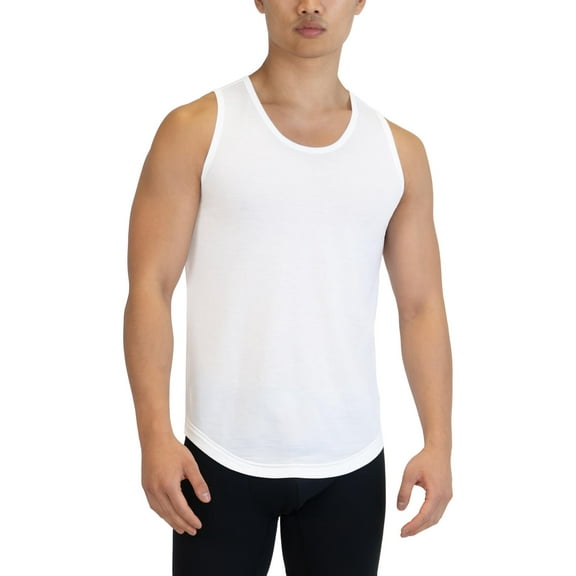 Threads Men's Undershirt, Ultra-Soft Tank, Moisture Wicking, Anti-Odor, 2-Pack, Classic White