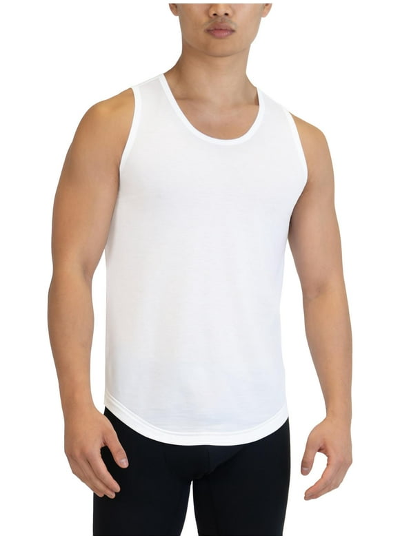 Threads Men's Undershirt, Ultra-Soft Tank, Moisture Wicking, Anti-Odor, 2-Pack, Classic White