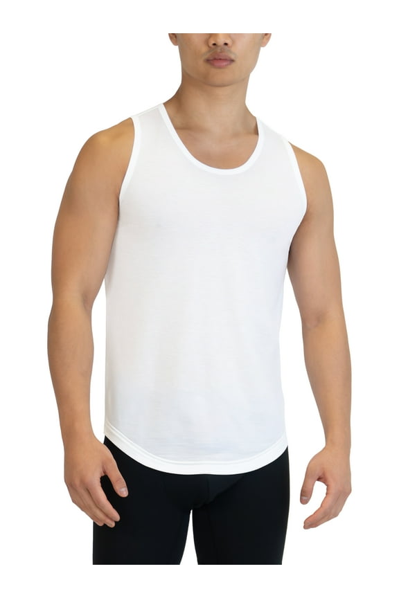 Threads Men's Undershirt, Ultra-Soft Tank, Moisture Wicking, Anti-Odor, 2-Pack, Classic White