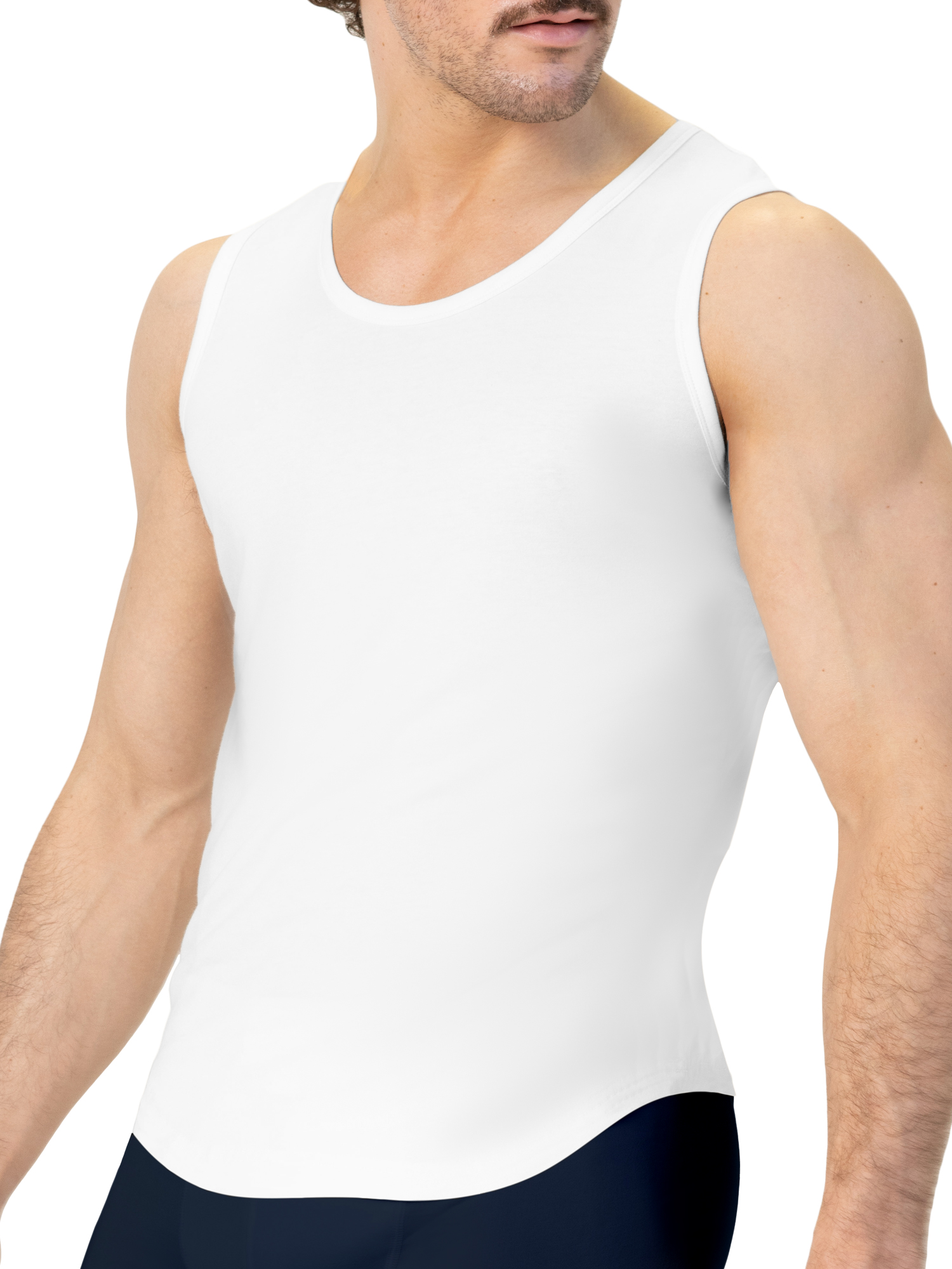 6 Cotton Mens AShirt Ribbed Tank Top Undershirt Vest Slim Muscle Tee