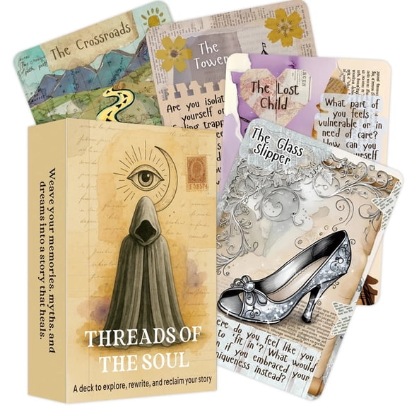 Threads of The Soul Oracle Deck, 50 Exquisite Oracle Cards for Self Reflection, Creation & Personal Growth, 12x8cm, Taro Cards