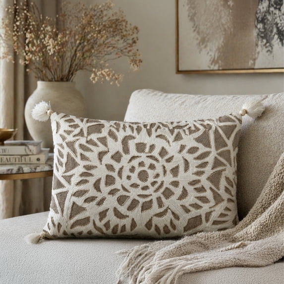 Threadscape Aurelia Hand Crafted Decorative Designer Lumbar Pillow Cover