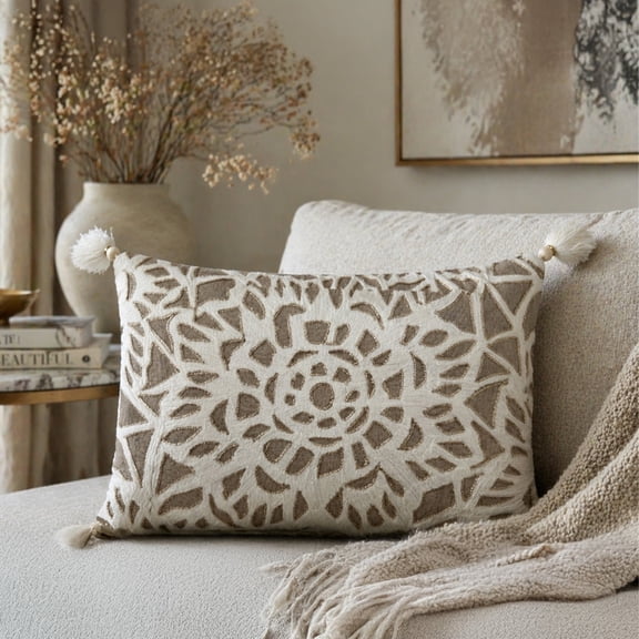 Threadscape Aurelia Hand Crafted Decorative Designer Lumbar Pillow Cover