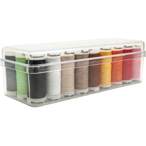 Threadsmith 50 WT Cotton Thread Set 27 Spools, 100 Meters Each 3-Ply Mercerized Egyptian Cotton Premium Sewing Thread in Reusable Box