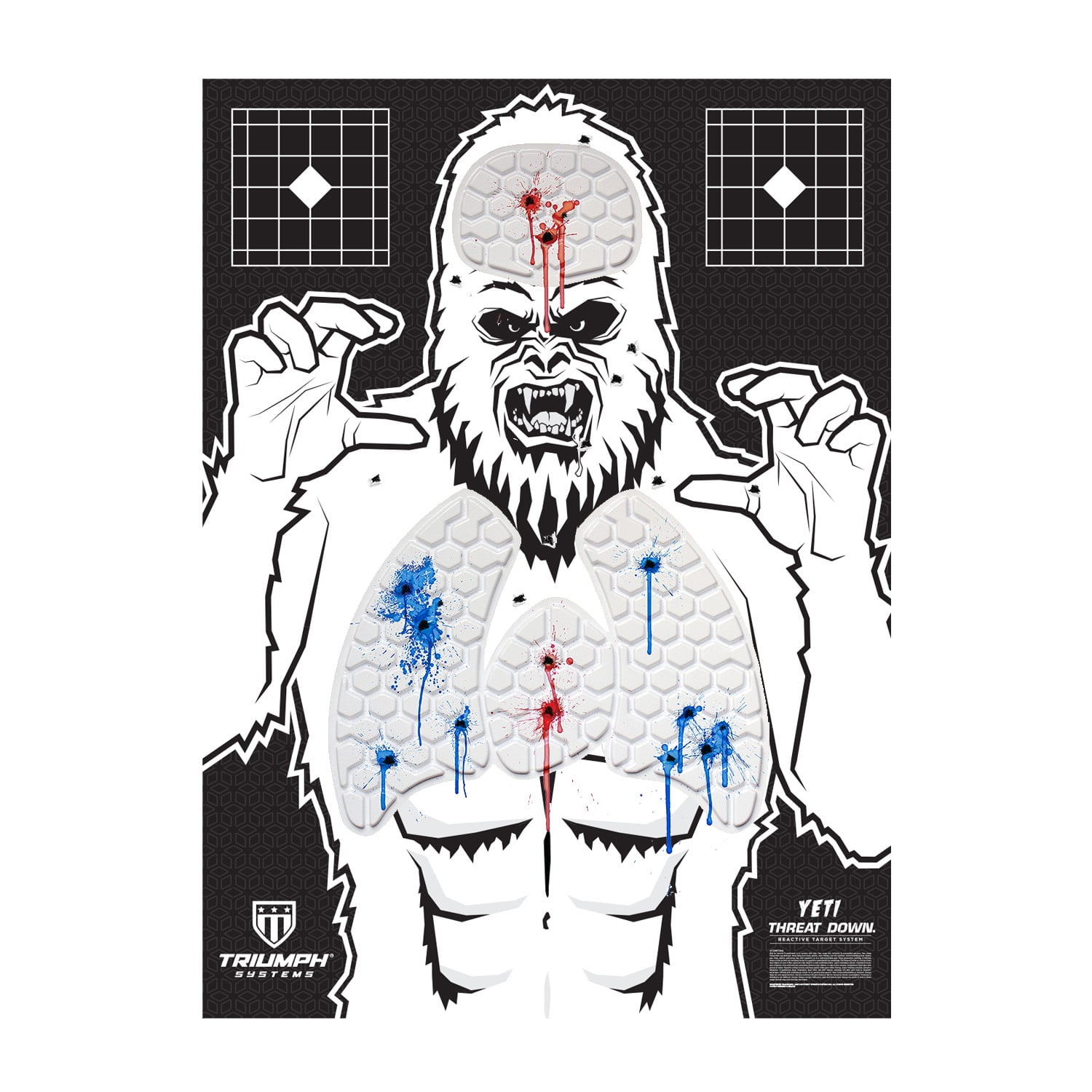 Threat Down Yeti Silhouette | 3-Pack | Targets for Shooting Range | Range Target | Handgun Target| Cardboard Target | Fun Target