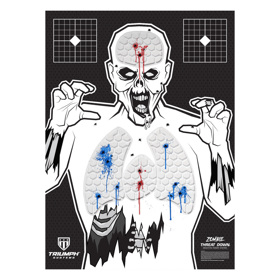 Triumph Systems, Threat Down Zombie Target, Reactive Target, Shooting Target, Reactive Splatter Cells , Air Rifle, Pistol, Shotgun, Throwing Knives, Target, 1 Piece
