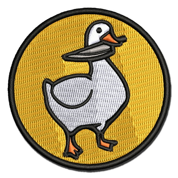 Threatening Goose with Kitchen Knife Applique Multi-Color Embroidered Iron-On Patch - 2.0 Inch Mini
