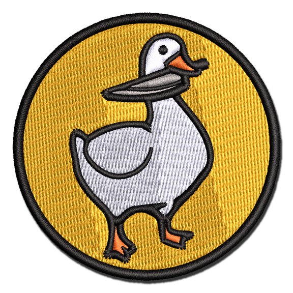 Threatening Goose with Kitchen Knife Applique Multi-Color Embroidered Iron-On Patch - 2.5 Inch Small
