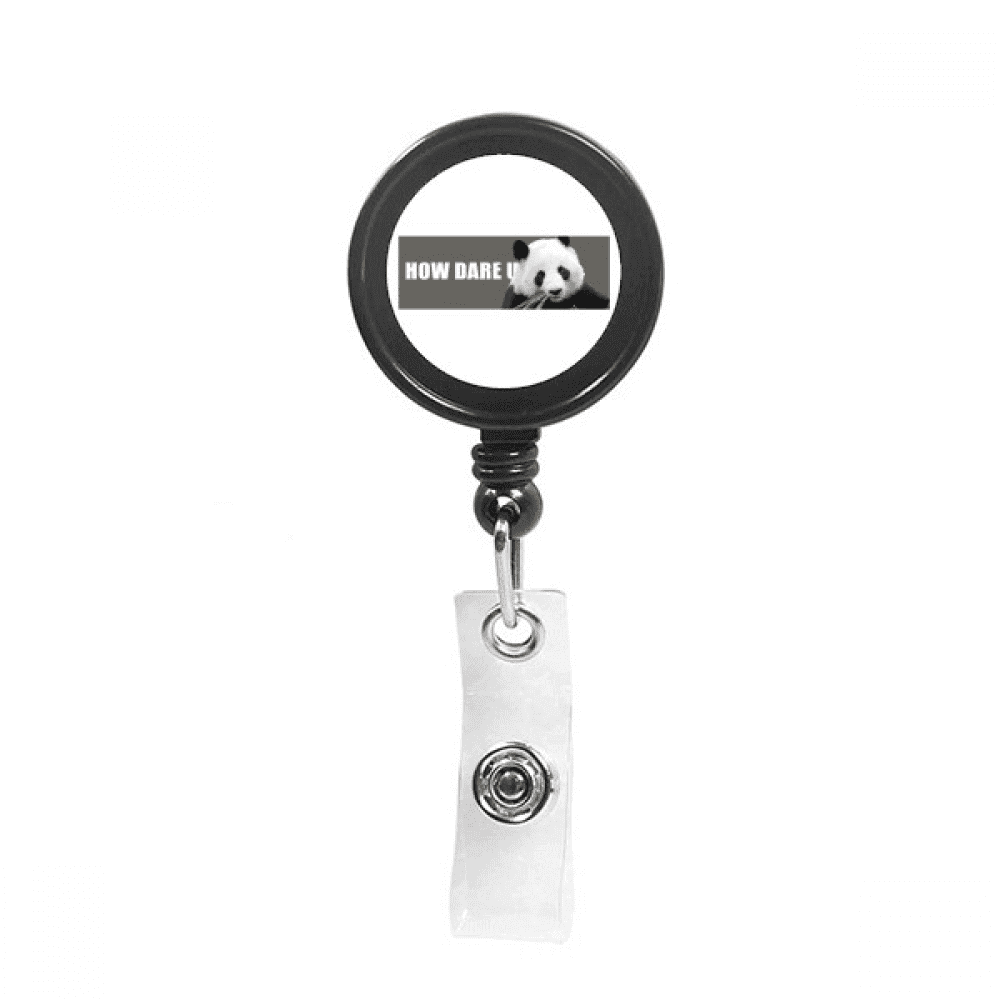 Threatening Panda  Art Deco  Fashion Retractable Keychain Badge Holder ID Badge
