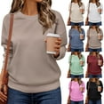 thumbnail image 1 of Thredzr Cute Sweatshirts for Women Comfy Ribbed Fleece Pullover Fashion Casual Loose Fit Sweatshirts Lightweight Long Sleeve Hoodies Wine S, 1 of 5