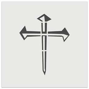 Three 3 Nails Cross Christian Stylized DIY Cookie Wall Craft Stencil - 3.5 Inch