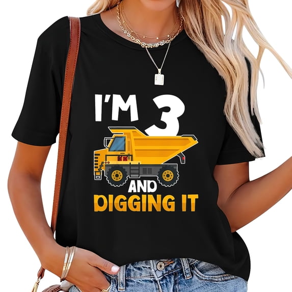 Three 3Yr 3Rd Birthday Construction 3 Years Old T-Shirt