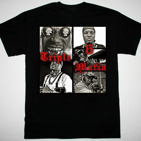 Three 6 Mafia band HIP HOP T-shirt Black Cotton All Sizes S to 5Xl 1F346