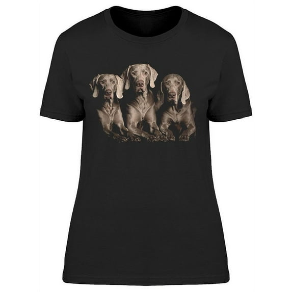 Three Adorable Weimaraners T-Shirt Women -Image by Shutterstock, Female Medium