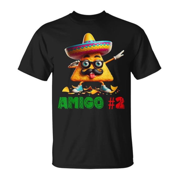 The Three Amigos Cinco De Mayo T-Shirt – Group Matching Amigos Shirt, Mexican Holiday Celebration Tee, Cinco De Mayo Party Apparel, Fun Fiesta Graphic Tee for Friends