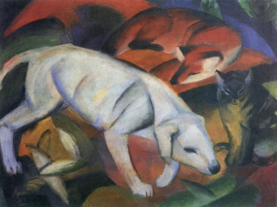 Three Animals Canvas Art - Franz Marc (24 x 36)