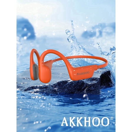 AKKHOO X13 Open-Ear Bone Conduction Bluetooth Headphones, Wireless Sports Headphones with Microphone, IPX6 Waterproof, Secure Fit for Running, Gym, Workouts - Hearing Protection Design