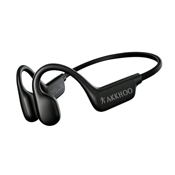 AKKHOO Bone Conduction Headphones,Bluetooth 5.4 Open Ear Design,Rich Clear Stereo Sound,12H Playtime,Secure & Comfort Fit,IPX6 Waterproof Sports Headphones for Running, Cycling, Walking