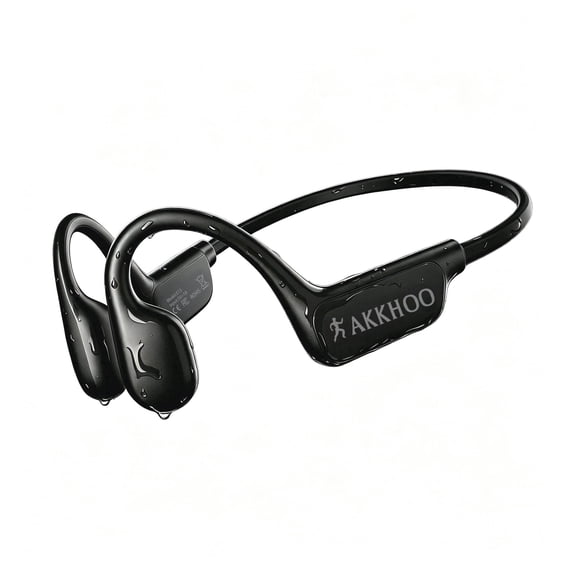AKKHOO Open Ear Bone Conduction Headphones, Wireless Bluetooth Headphones with Enc Mic, 12H Playtime, IPX6 Waterproof, Secure & Comfort Fit for Workout & Sports