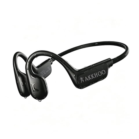 AKKHOO Open Ear Bone Conduction Headphones, Wireless Bluetooth Headphones with Enc Mic, 12H Playtime, IPX6 Waterproof, Secure & Comfort Fit for Workout & Sports
