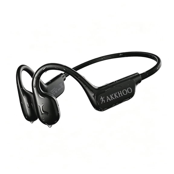 AKKHOO Open Ear Bone Conduction Headphones, Wireless Bluetooth Sports Headphones with ENC Mic, 12H Playtime, IPX6 Waterproof Running Headphones for Gym, Outdoor