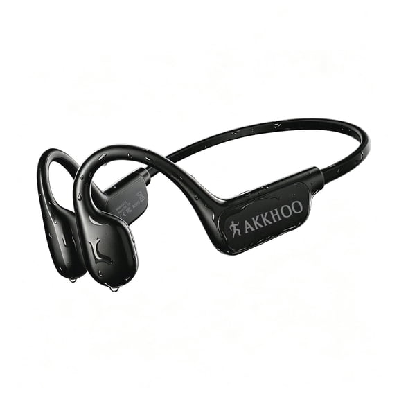 AKKHOO Open Ear Bone Conduction Headphones, Wireless Bluetooth Headphones with Enc Mic, 12H Playtime, IPX6 Waterproof, Secure & Comfort Fit for Workout & Sports
