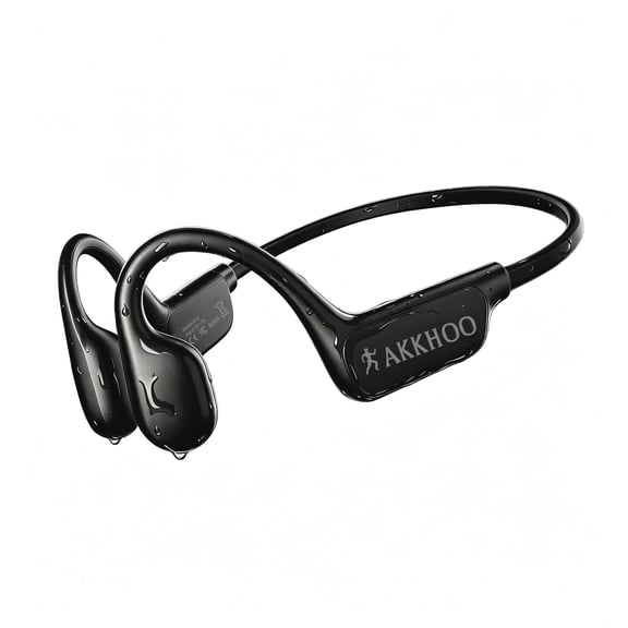 AKKHOO Open Ear Bone Conduction Headphones, Wireless Bluetooth Sports Headphones with ENC Mic, 12H Playtime, IPX6 Waterproof Running Headphones for Gym, Outdoor