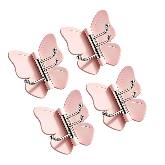 Three-Arm Butterfly Holders, Foldable Adhesive Wall Hooks with Adjustable Hinge for Lightweight Towels, Keys, Bedroom Storage