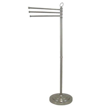Three Arm Free Standing Towel Stand - Satin Nickel