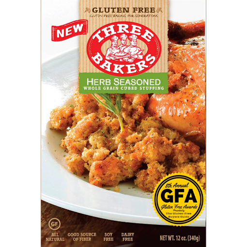 Three Bakers Herb Seasoned Whole Grain Cubed Stuffing Gluten Free 12