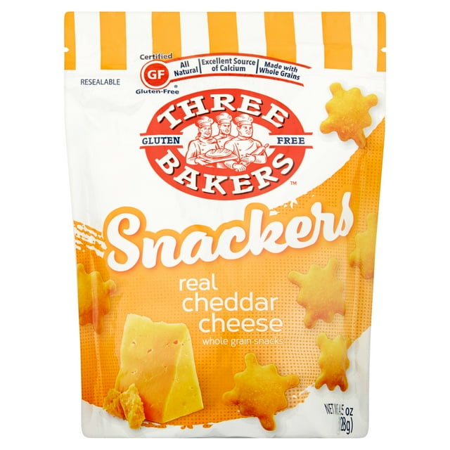 Three Bakers Snack Cheddar Cheese Gf,4.5 Oz (Pack Of 8)