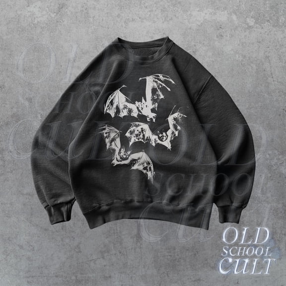 Three Bats Y2k T-Shirt, 90s Style Bat T-Shirt, Retro Gothic , Unisex Adult Grunge 2000s Ha