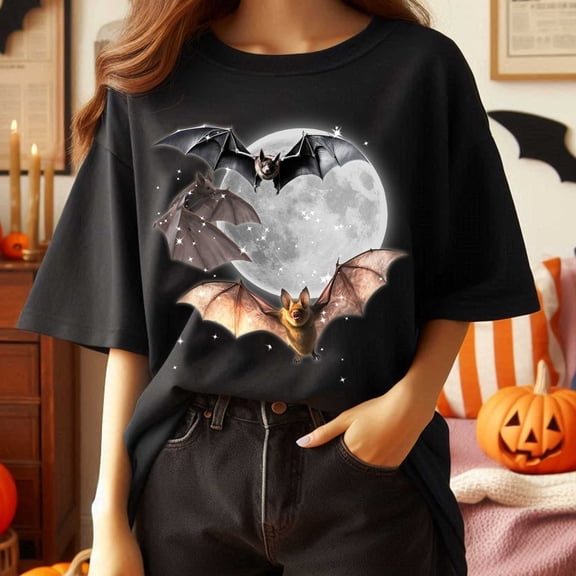Three Bats Y2k T-Shirt, Vintage 90s Style Bat T-Shirt, Retro Gothic Shirt, Unisex Adult Grunge 2000s Graphic Shirt, Dark Art Shirt
