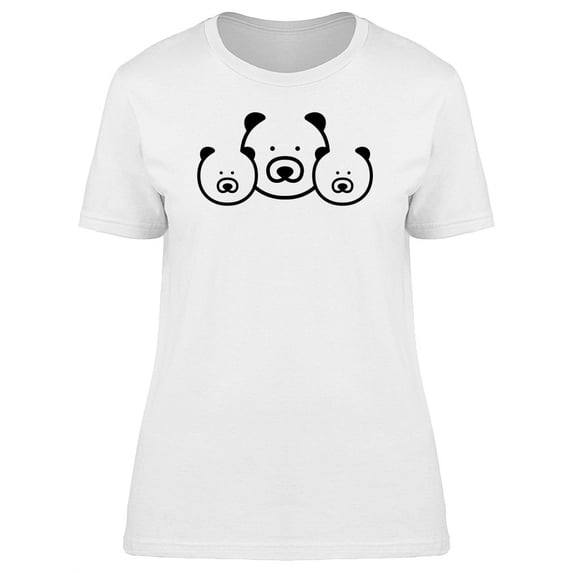 Three Bear Faces T-Shirt Women -Image by Shutterstock, Female Large